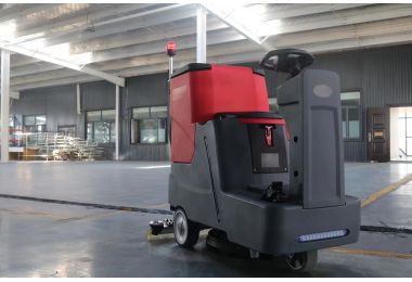 Introducing our newest compactly designed ride-on scrubber